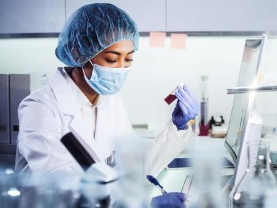 Lab technician conducting tests