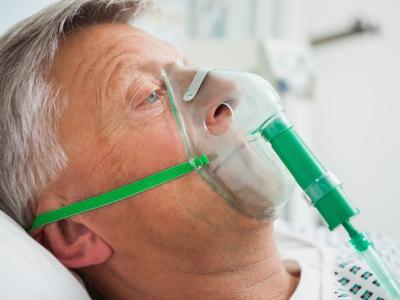 Man with oxygen mask