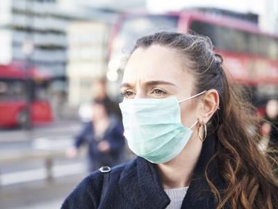 Woman wearing mask in London