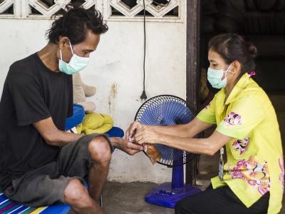 Patient receiving drugs for tuberculosis