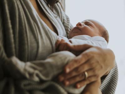 Mother holding baby