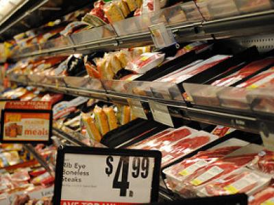 Supermarket meat counter