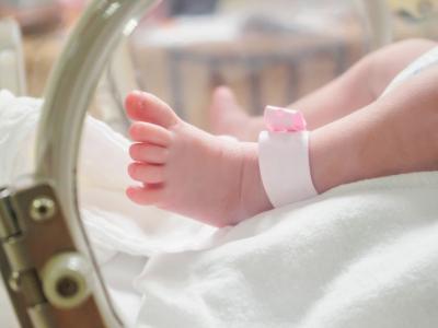 Newborn baby's legs