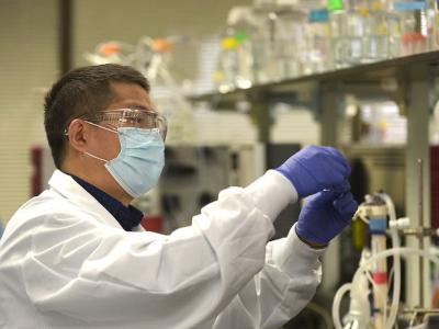 Scientist working on Novavax