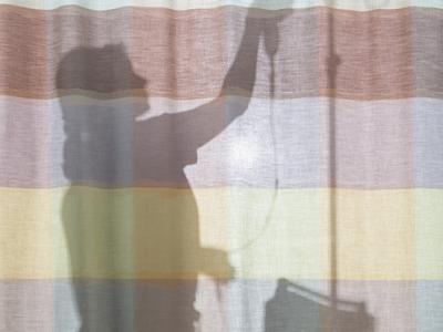 Nurse silhouette on curtain