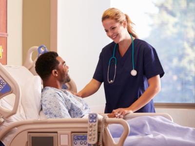 Nurse wearing scrubs