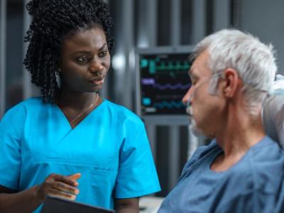 Nurse with hospital patient