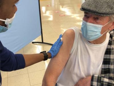 Older man just got vaccinated
