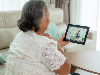 Older woman online medical consultation