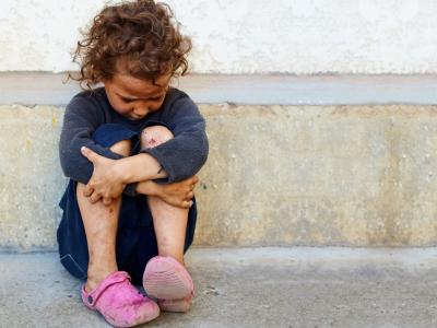 Orphaned girl on street