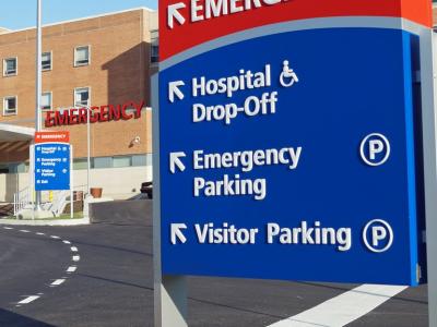 Hospital emergency department sign