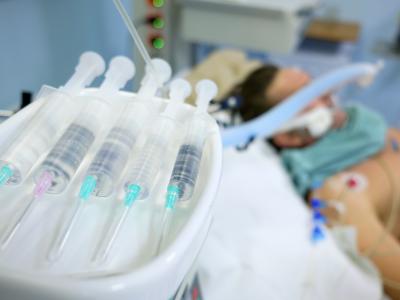 Overweight patient in critical condition