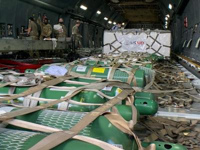 Oxygen tanks arriving in India