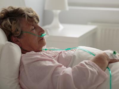 Patient on oxygen