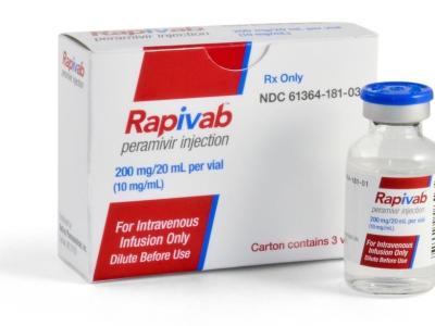 Package of Rapivab (peramivir), a flu drug