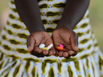 Pills on hands