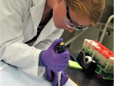 Pipetting in the lab