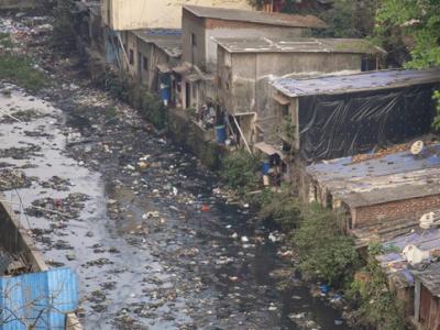 Polluted slum