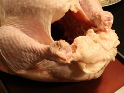 Raw whole turkey