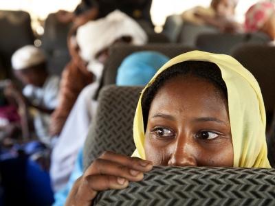 Refugees on bus