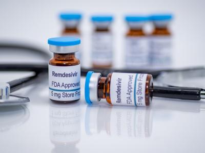 Vials of COVID-19 antiviral drug remdesivir
