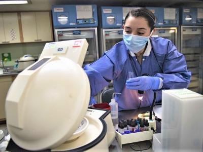 Running blood tests in a lab