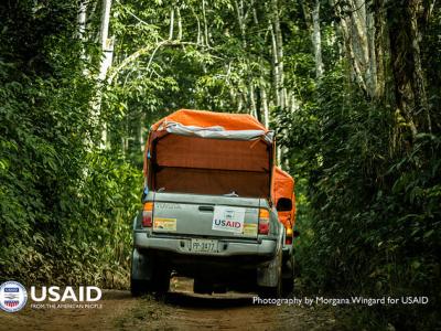 Truck on rural road