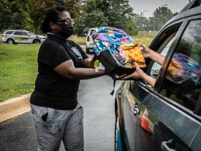 School backpack dropoff