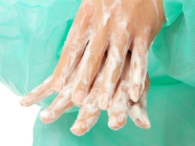 Scrubbing up hand washing