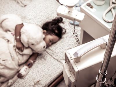 Sick girl in hospital