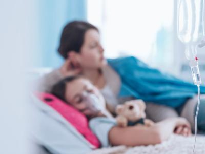 Sick girl in hospital
