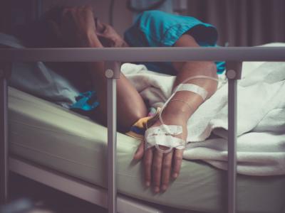 Sick hospital patient
