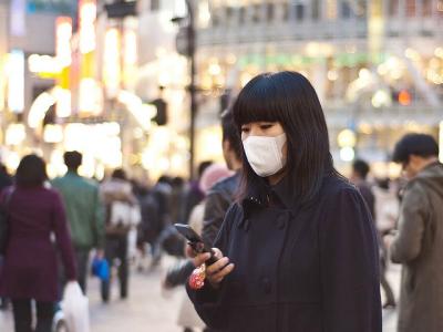 Korean woman with mask