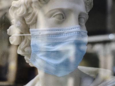 Statue with mask