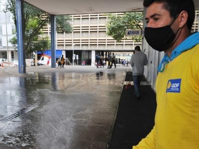 Street washing in Brazil