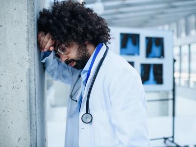 Stressed-out doctor