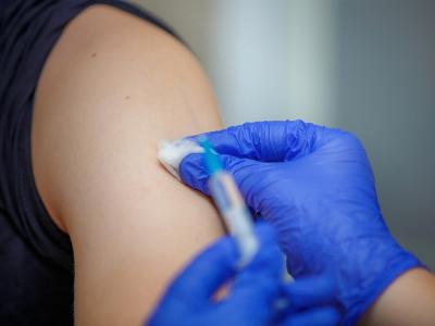 Syringe with needle and biceps