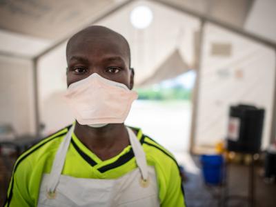 Ebola health worker in DR Congo