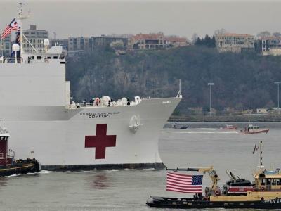 USNS Comfort, Navy hospital ship, in NYC