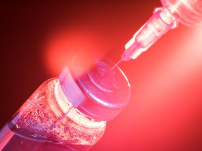 Vaccine vial with syringe