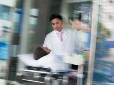 Patient on gurney