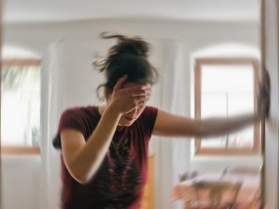 Woman with vertigo