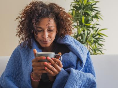 woman sick with flu