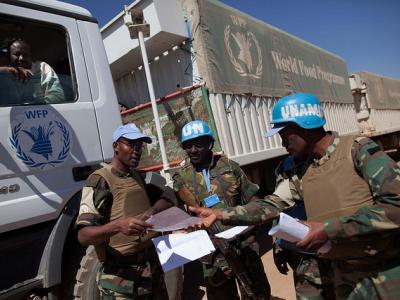 World Food Programme trucks