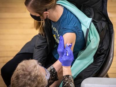 Young teacher COVID vaccine