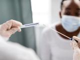 Close-up of nasal swab