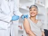 Older woman getting vaccinated