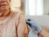Older woman receiving RSV vaccine