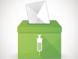 syringe on ballot box