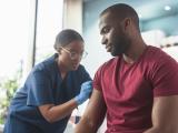 Man getting vaccinated